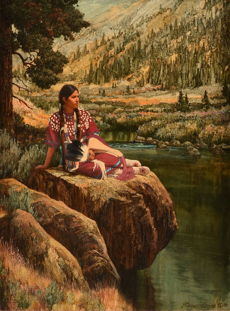 Appraisal: ROGER COOKE American - A PAINTING Shoshone Woman ROGER COOKE