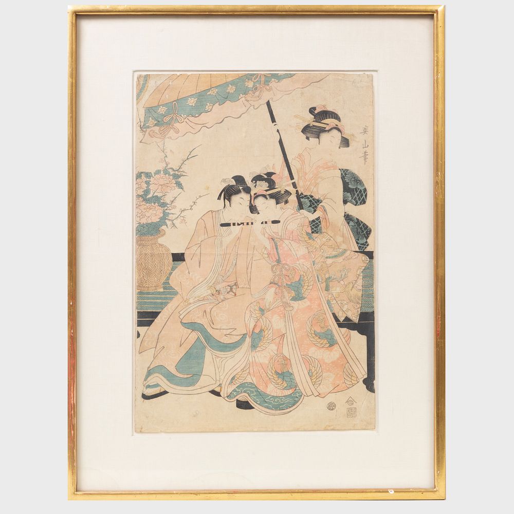 Appraisal: Eisen - The Courtesean Hanogi and Flautist Entertaining a Man