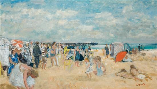 Appraisal: FRANCOIS GALL French - A Day at the Beach oil