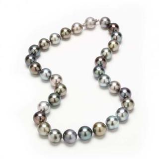 Appraisal: Multi Color Tahitian Pearl Necklace with Diamond Set Clasp necklace