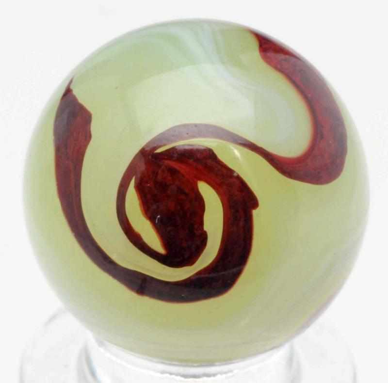 Appraisal: Akro Agate Lemonade Oxblood Marble Lemonade base with nice oxblood