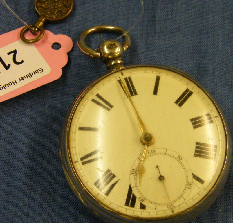 Appraisal: Silver fusee lever pocket watch hallmarked London the movement signed