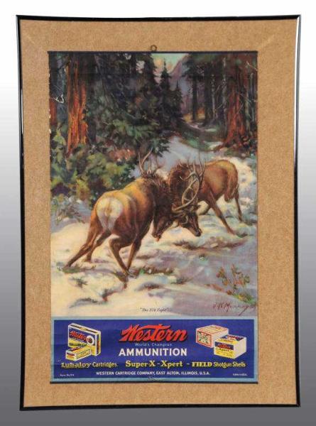 Appraisal: Western Ammunition Paper Sign by Murray Description Circa s With