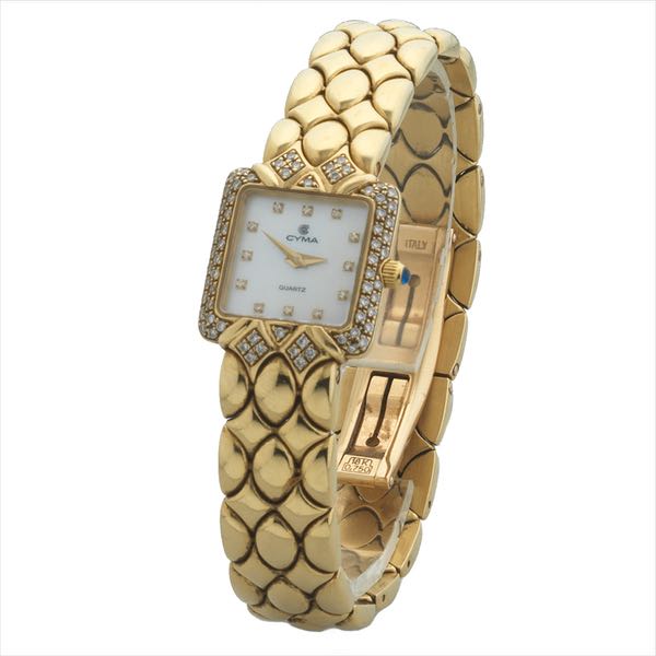 Appraisal: CYMA K ITALIAN GOLD AND DIAMOND DRESS WATCH AND BRACELET