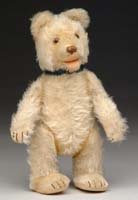 Appraisal: SMALL WHITE STEIFF TEDDY BEAR Plush jointed bear with felt