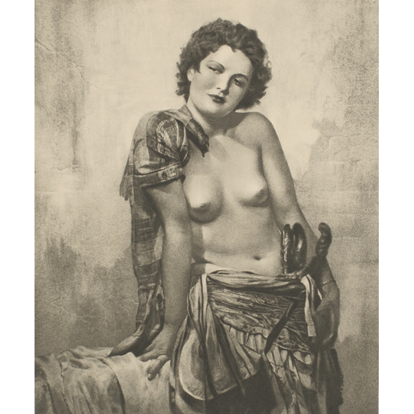 Appraisal: William Mortensen - Stamboul Bromoil transfer photographic print Semi nude