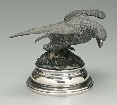 Appraisal: Silver plate eagle ink stand round base with eagle top