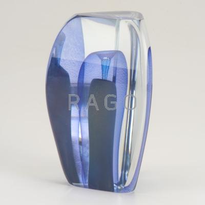 Appraisal: EDWARD NESTERUK Cased glass sculpture s Obscured signature Nester -