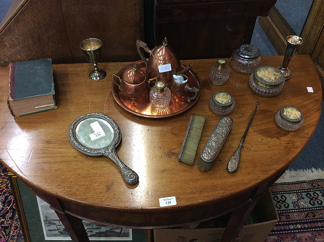 Appraisal: MISCELLANEOUS ITEMS to include a silver dressing table set an