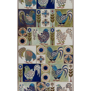 Appraisal: A Royal Copenhagen Tile Panel Attributed to Berte Jessen having