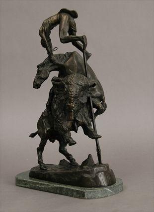 Appraisal: After Frederic Remington American - The Buffalo Horse Patinated metal