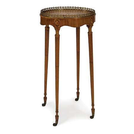 Appraisal: George III Gilt-Metal Mounted Tulipwood Satinwood and Marquetry Kettle Stand