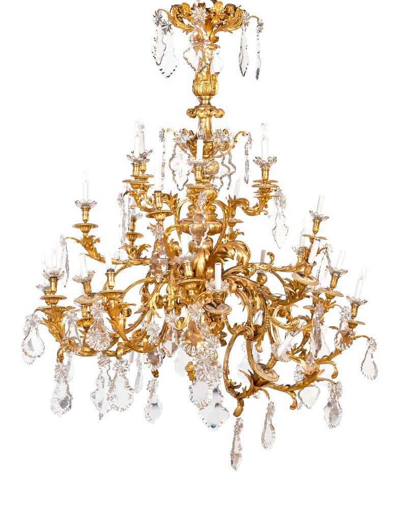 Appraisal: A Louis XV Style Gilt Bronze and Cut Glass Chandelier