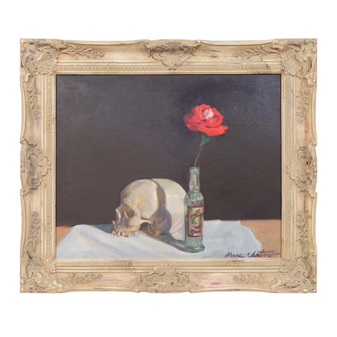 Appraisal: MARC CHATOV MEMENTO MORI STILL LIFE OIL ON BOARD Marc