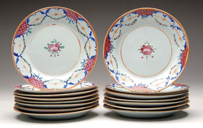 Appraisal: SET OF SIXTEEN ORIENTAL EXPORT PLATES IN THE PERSIAN PATTERN