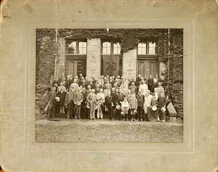 Appraisal: American School Late th C Group Portrait Black and white