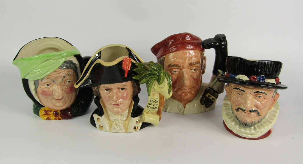 Appraisal: Four large Royal Doulton character jugs comprising Sairey Gamp D