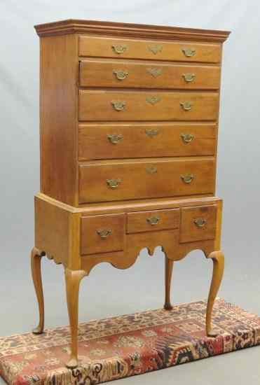 Appraisal: th c New England Queen Anne highboy '' W ''