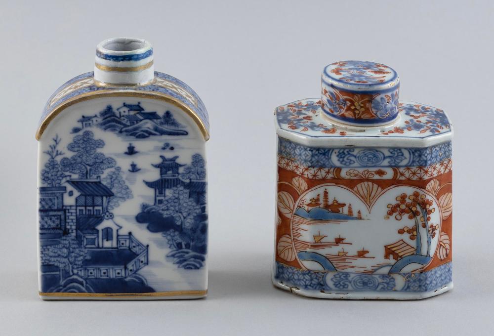 Appraisal: TWO CHINESE EXPORT PORCELAIN TEA CADDIES TH CENTURYTWO CHINESE EXPORT