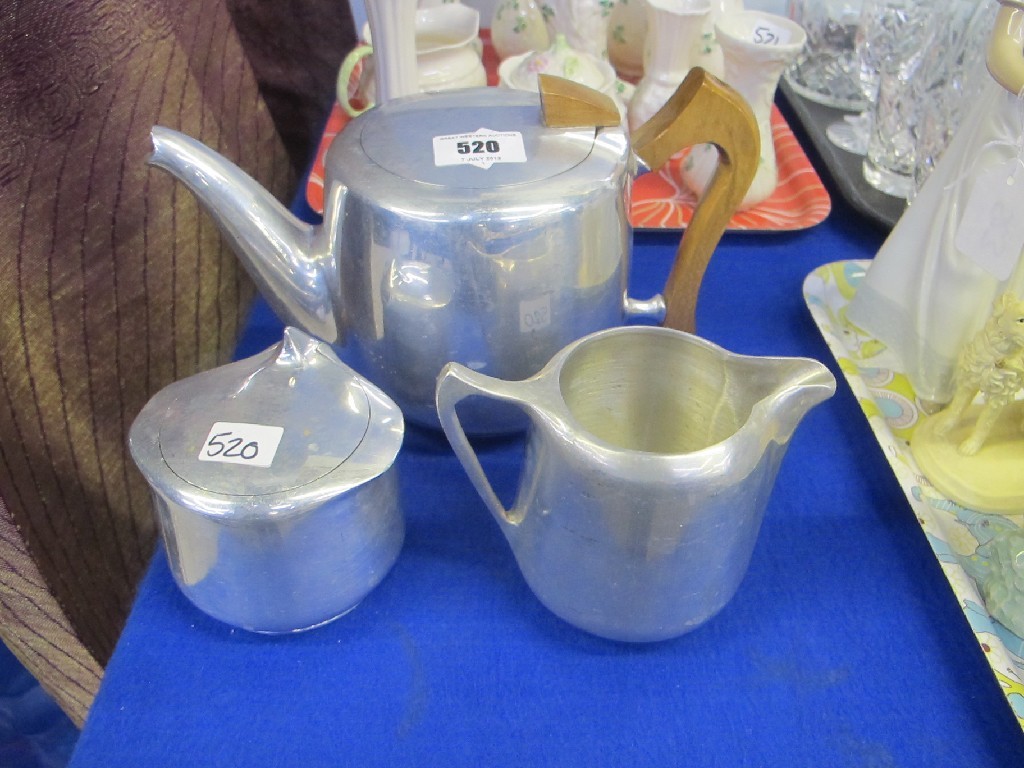 Appraisal: Three piece picquot ware tea service