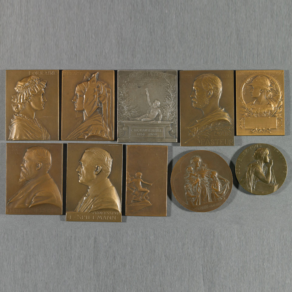 Appraisal: Group of French Bronze Medals and Plaques by Georges Petit