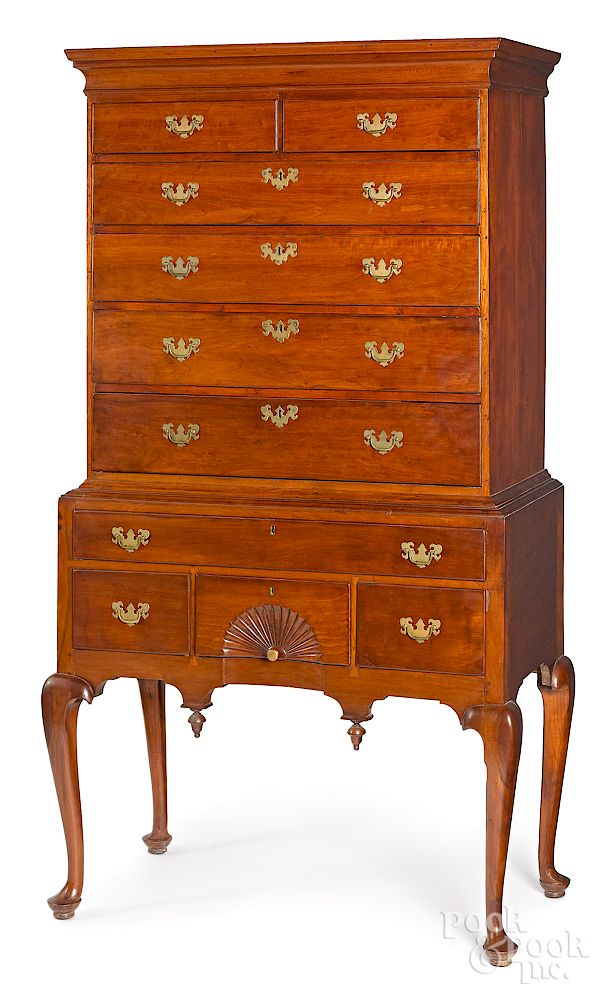 Appraisal: New England Queen Anne cherry high chest Exclusive on Bidsquare