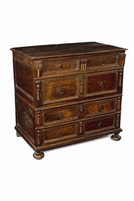 Appraisal: A late th century chest in two parts the boarded