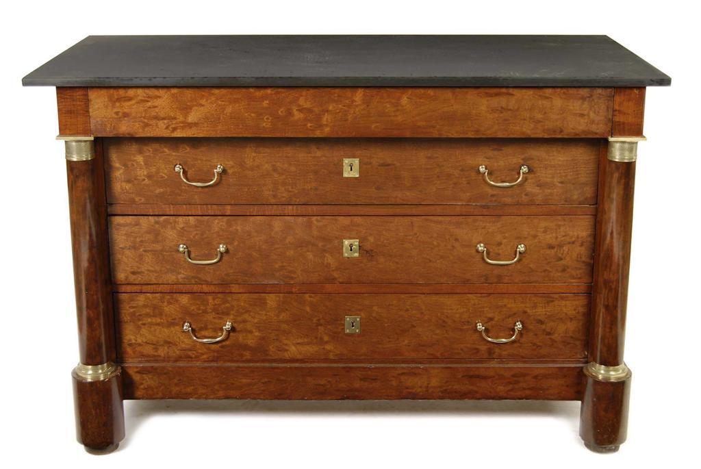 Appraisal: A French plum pudding mahogany commode