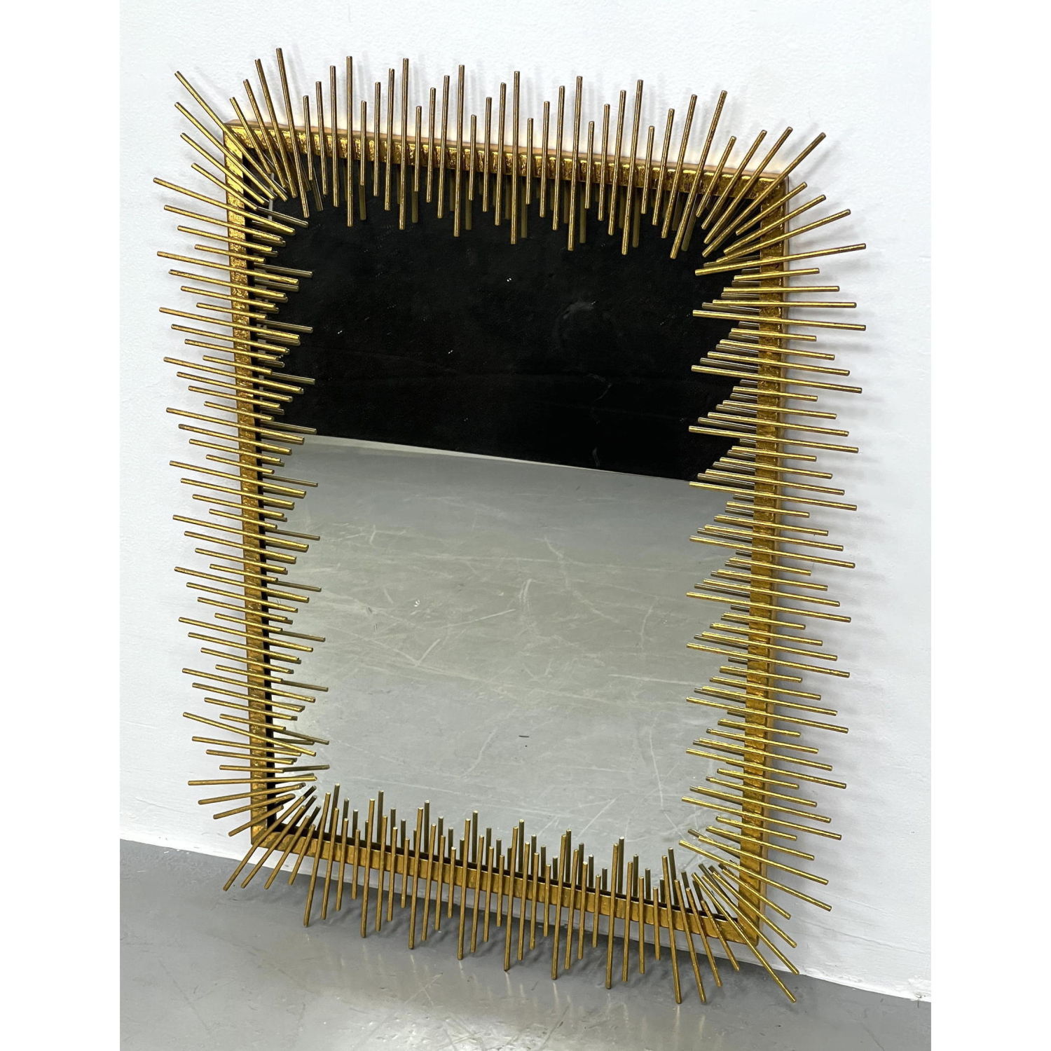 Appraisal: SAFAVIEH NY Contemporary Designer Wall Mirror Gilt painted rods in