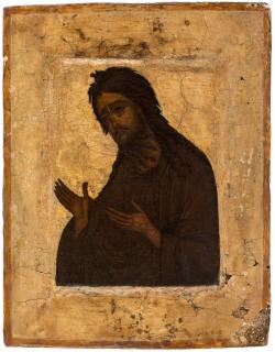 Appraisal: A RUSSIAN ICON OF ST JOHN THE BAPTIST MOSCOW TH