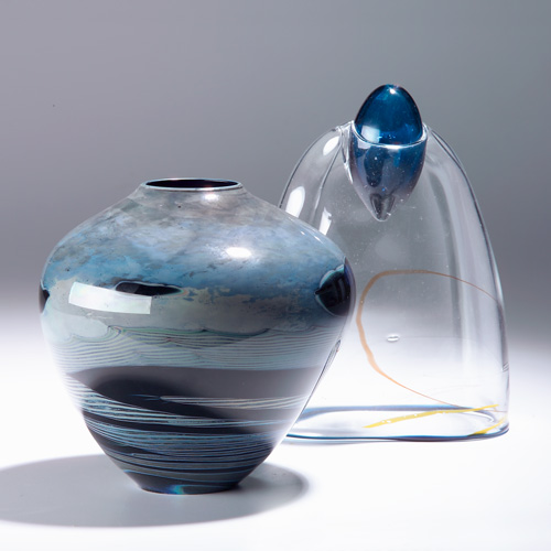 Appraisal: JOHN LEWIS JAMES HARMON Two studio glass pieces John Lewis