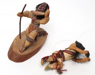 Appraisal: Native American Irocrafts Iroquois Dolls American Indian one on wooden