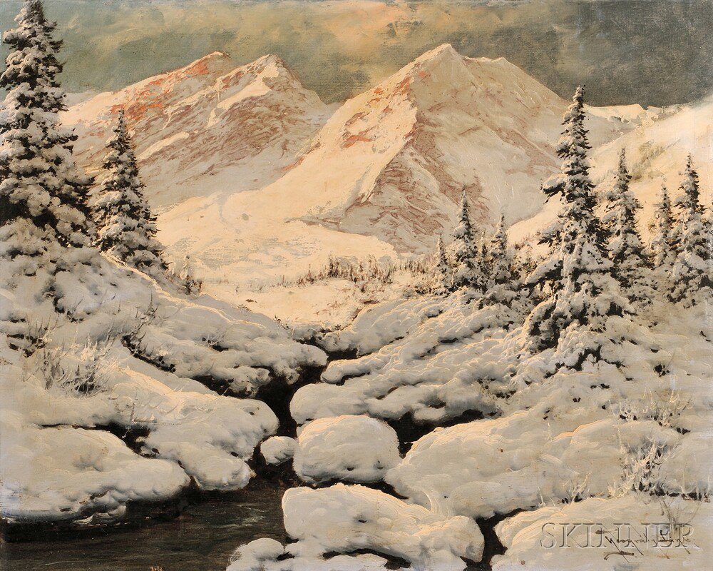 Appraisal: Laszlo Neogrady Hungarian - Mountain Snow Scene Signed Neogrady Laszlo