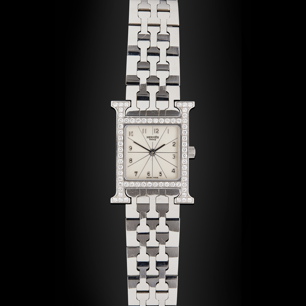 Appraisal: HERMES - A lady's diamond set wrist watchmodel 'H Hour'