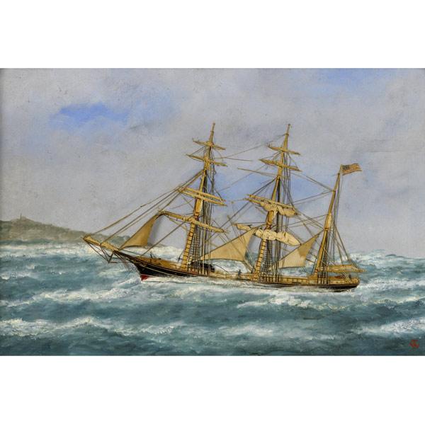 Appraisal: Thomas Willis American th C Untitled Schooner under sail mixed