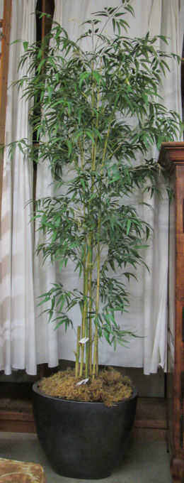 Appraisal: SILK AND BAMBOO INTERIOR HOUSE PLANT featuring real bamboo stalks