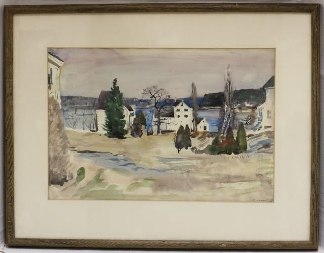 Appraisal: WILLIAM ZORACH - MAINE WATERCOLORTITLED ROBINHOOD VILLAGE ROBINWOOD MAINE SIGNED