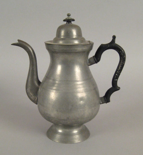 Appraisal: Westbrook Maine pewter coffee pot ca bearing the touch of