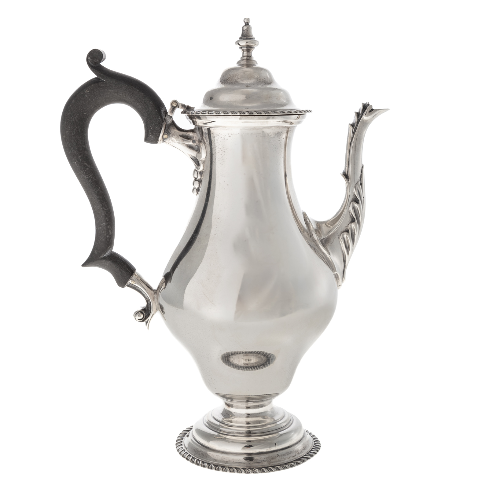 Appraisal: GEORGE V SILVER COFFEE POT BP LLC London baluster form