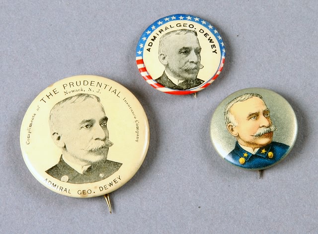 Appraisal: Dewey celluloid pins from Prudential Insurance diameter diameter