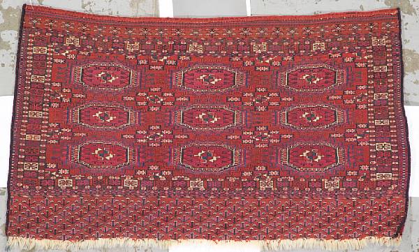 Appraisal: A Tekke rug Turkestan late th century size approximately ft