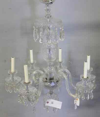 Appraisal: Possibly Waterford Light Cut Glass Chandelier From a Manhattan lighting