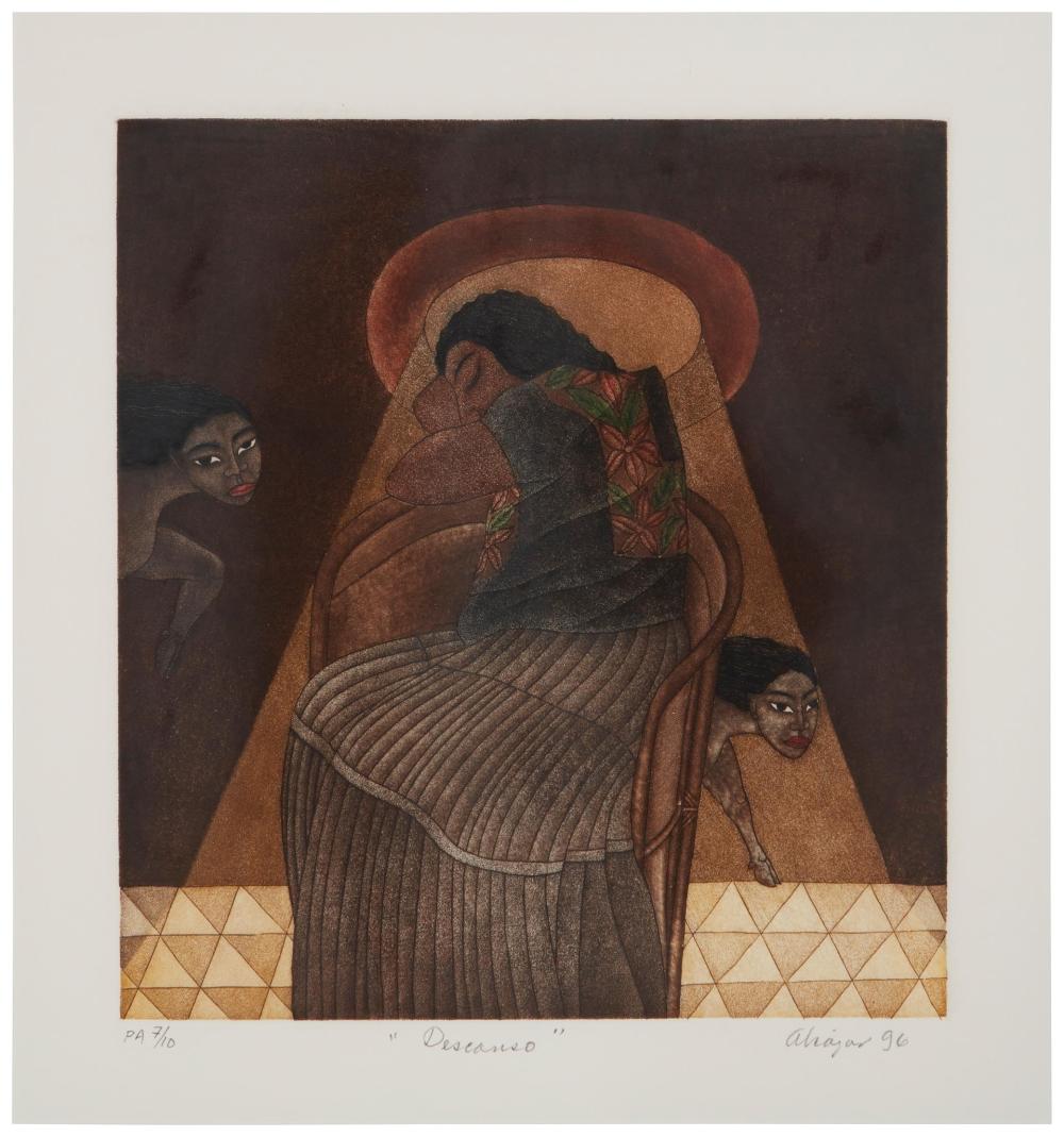 Appraisal: Juan Alcazar Mendez - Mexican Descanso Etching and aquatint in