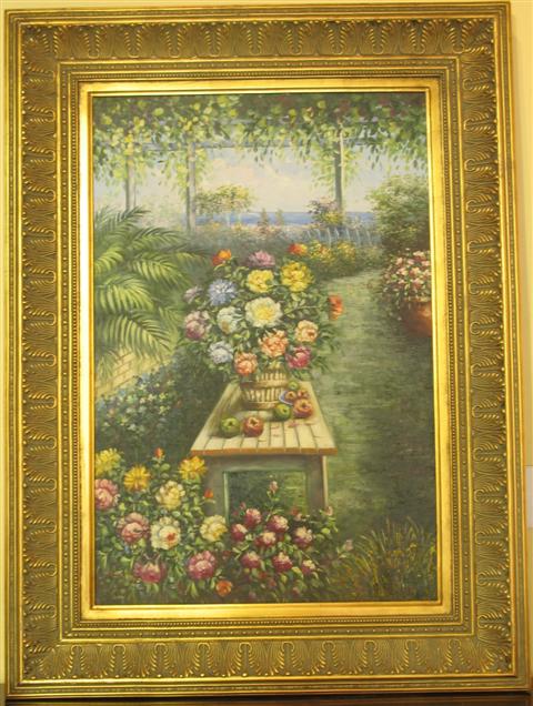 Appraisal: TWO DECORATIVE WORKS OF ART Including Garden Table and Sail