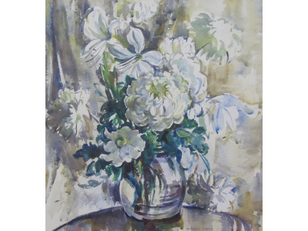 Appraisal: MARCELLA SMITH - MIXED FLOWERS IN A VASE Watercolour signed