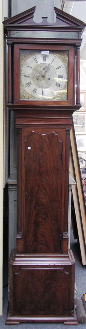 Appraisal: An th century mahogany eight day longcase clock the square