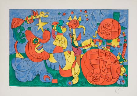 Appraisal: JOAN MIR Ubu Roi Color lithograph x mm x inches