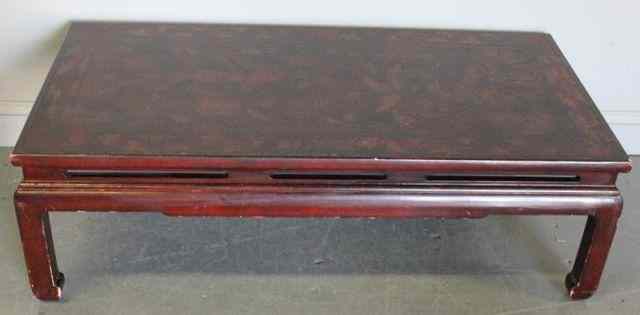 Appraisal: Chinese Lacquered Coffee Table From a Bedford NY home Dimensions