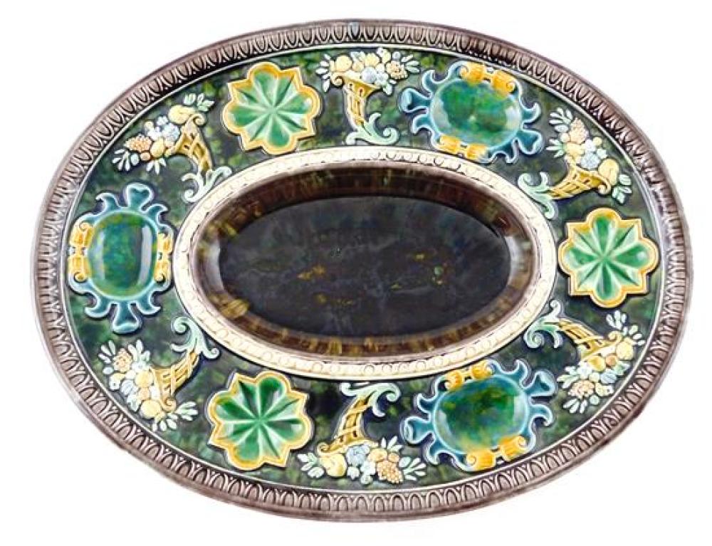 Appraisal: Rorstrand Majolica platter oval with deep center well surrounded by