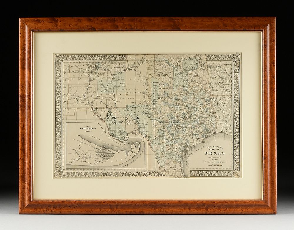 Appraisal: AN ANTIQUE RECONSTRUCTION ERA MAP County Map of the State